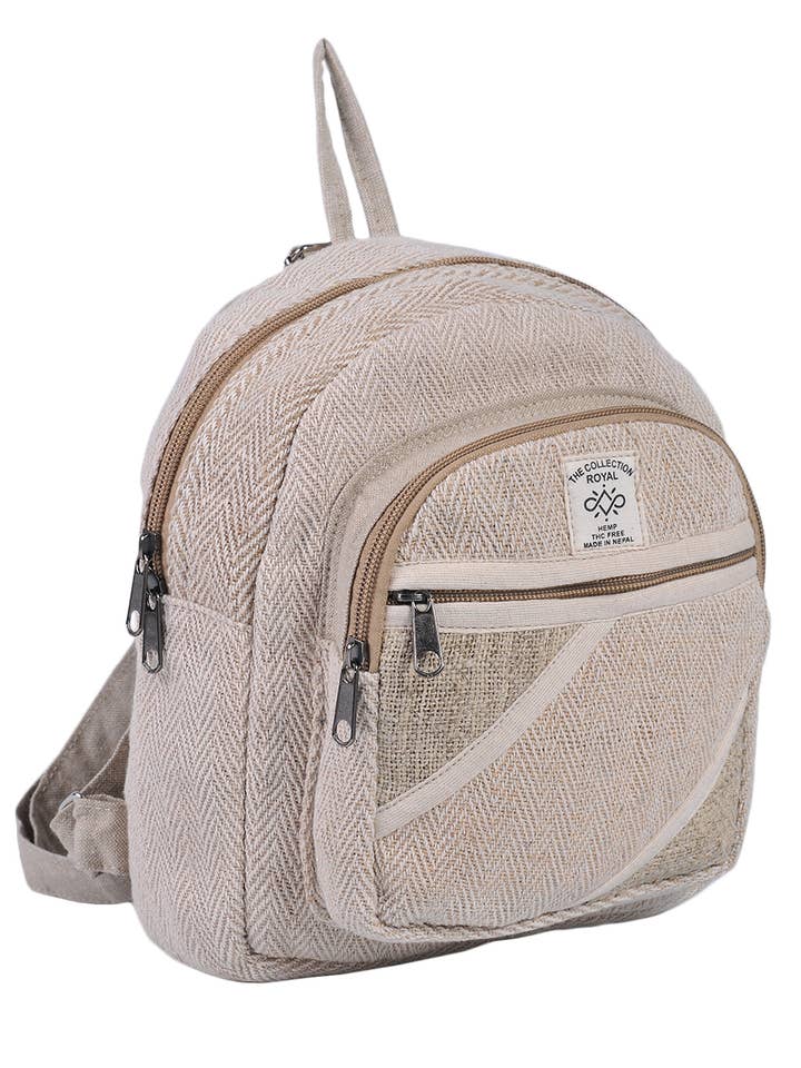 cotton mini backpack The Collection Royal Himalayan Hemp and Cotton Boho Bohemian Hippie Bag Purse Eco Friendly Mini Backpack