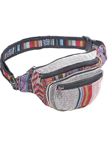 Tribal Striped Hemp Cotton Boho Hippie Bohemian Fanny Pack