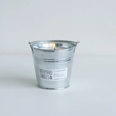 Galvanized Pail Outdoor Candle-Citronella and Lemongrass
