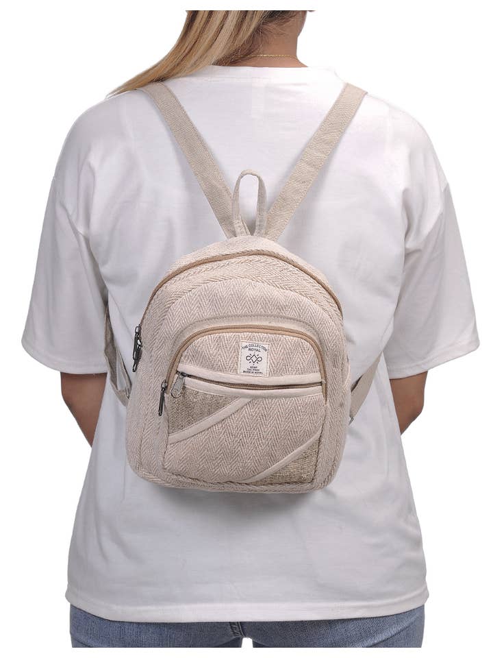 THE Collection Royal Himalayan Hemp and Cotton Boho Bohemian Hippie Bag Purse Eco Friendly Mini Daypack Backpack