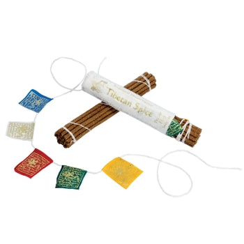 Traditional Tibetan Incense Spice Set With Prayer Flag