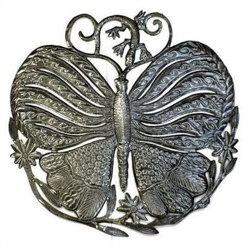 Butterfly and Gecko Metal Wall Art