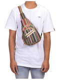 Hippie Boho Cotton Bohemian Crossbody Sling Bag Backpack- Green
