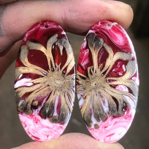 Magnolia Pod/Resin Earrings