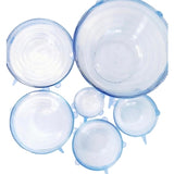 6-Pack of Multi Size Reusable Silicone Bowl Covers