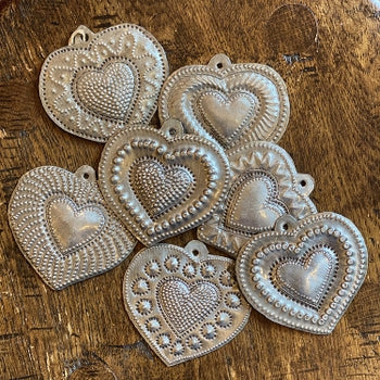 Single Handcrafted Metal Milagros Heart Wall Decor Art Ornament