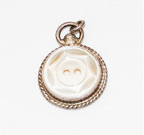 Silver and Mother of Pearl Button Charm