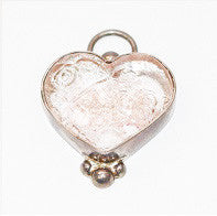 Small Glass and Silver Heart Charm