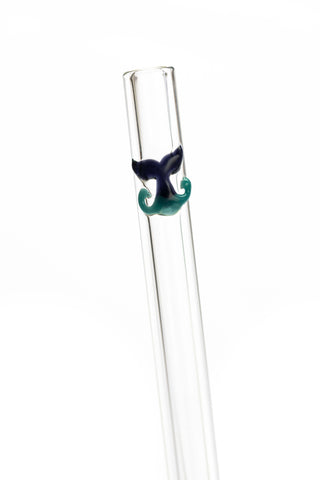 Whale Tail Glass Drinking Straw
